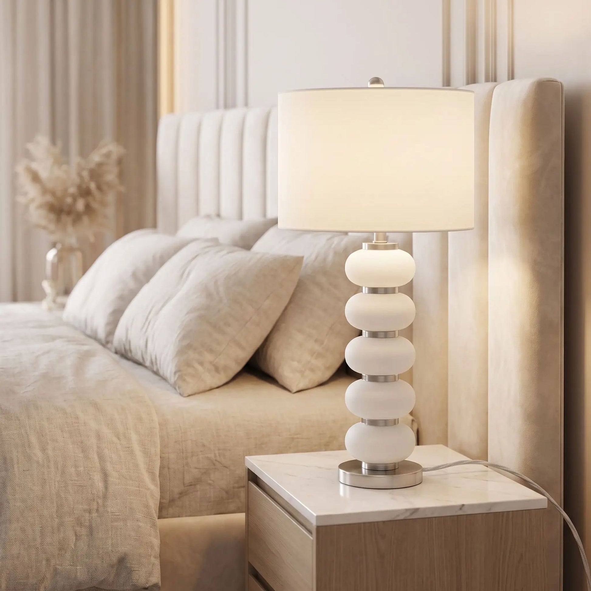 lampe chevet couleur argent chambre retro dore