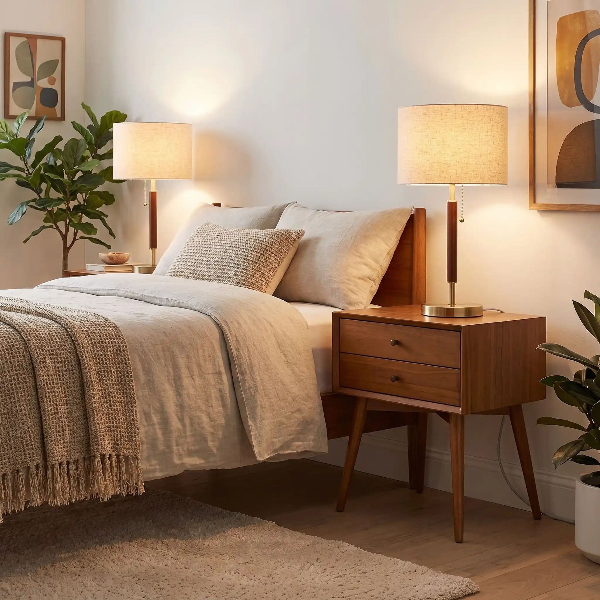 lampe chevet duo de lampe vintage mid-century