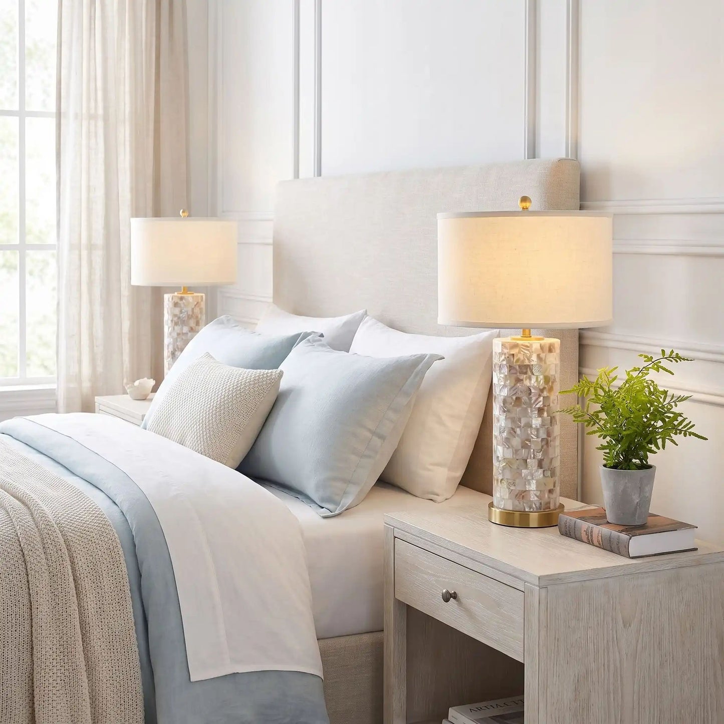 lampe chevet duo lampe coquillage naturel