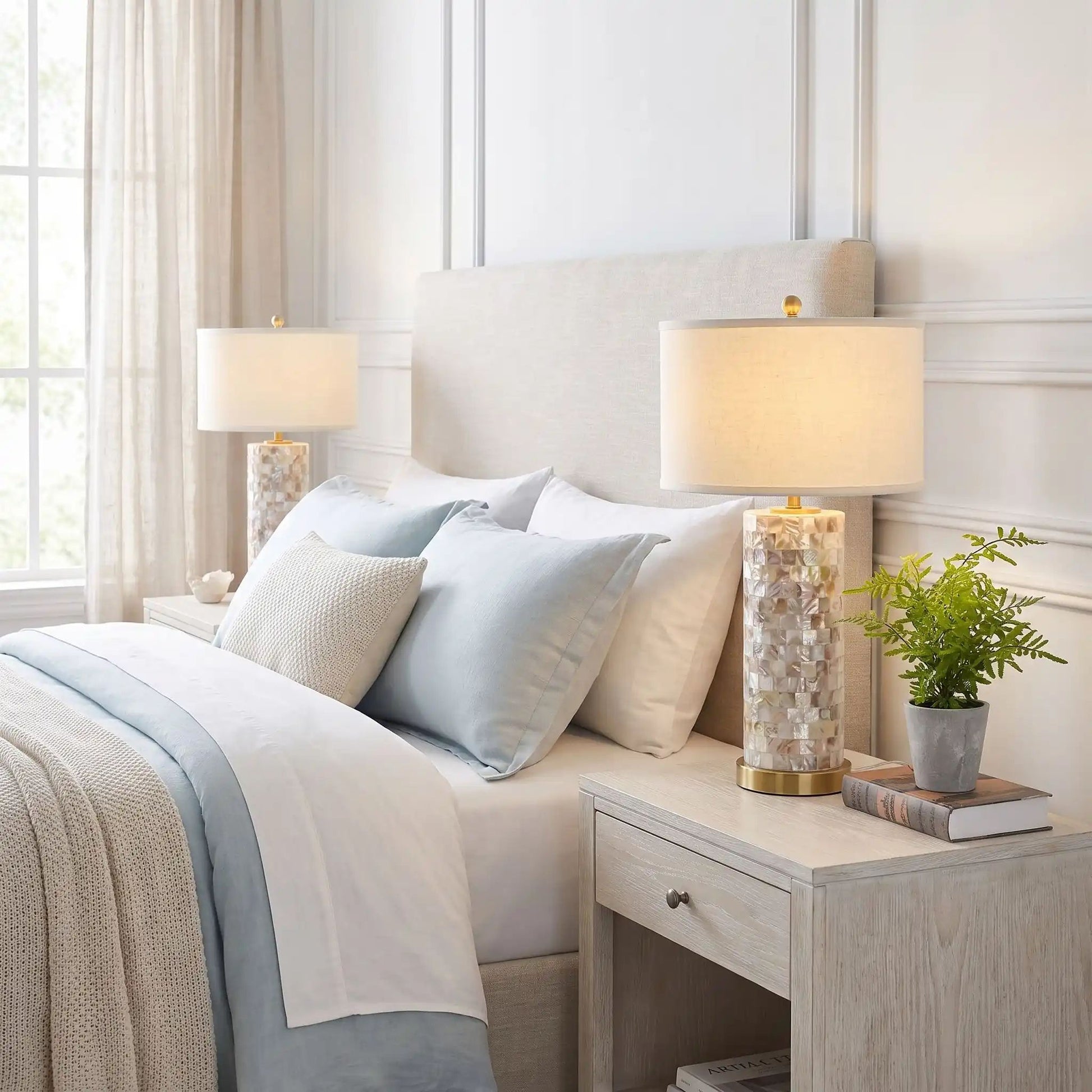 lampe chevet duo lampe coquillage naturel