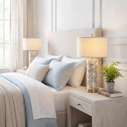 lampe chevet duo lampe coquillage naturel