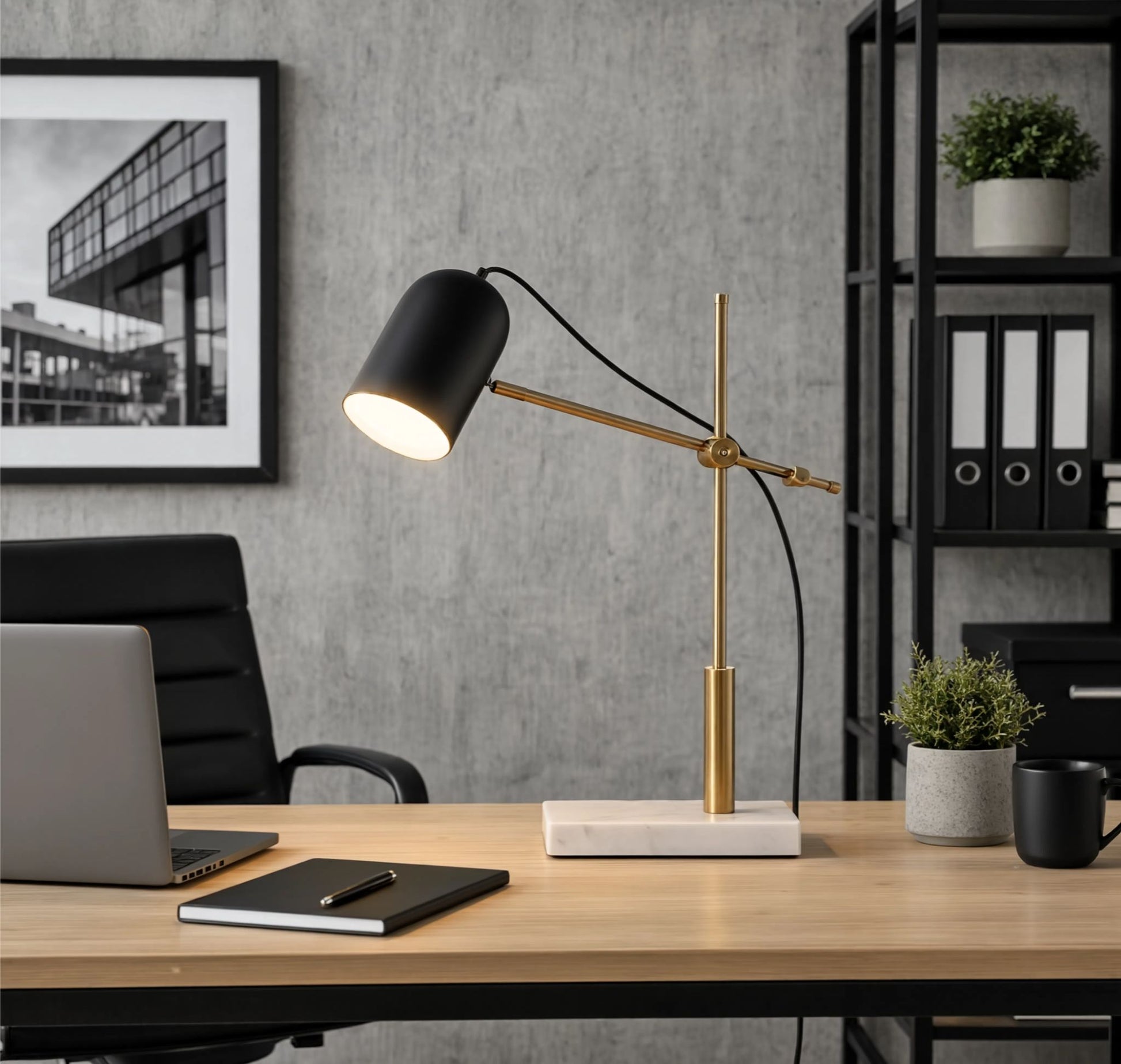 lampe de bureau avec ordinateur scandinave articulee