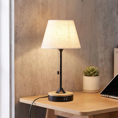 lampe de bureau avec portable vu rapproche design scandinave ports usb pratiques