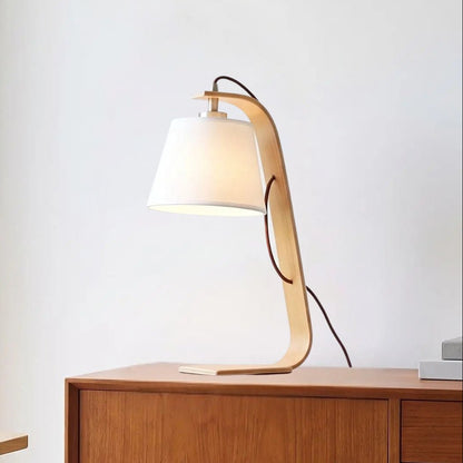 lampe de bureau blanc avec plante vu rapproche scandinave bois