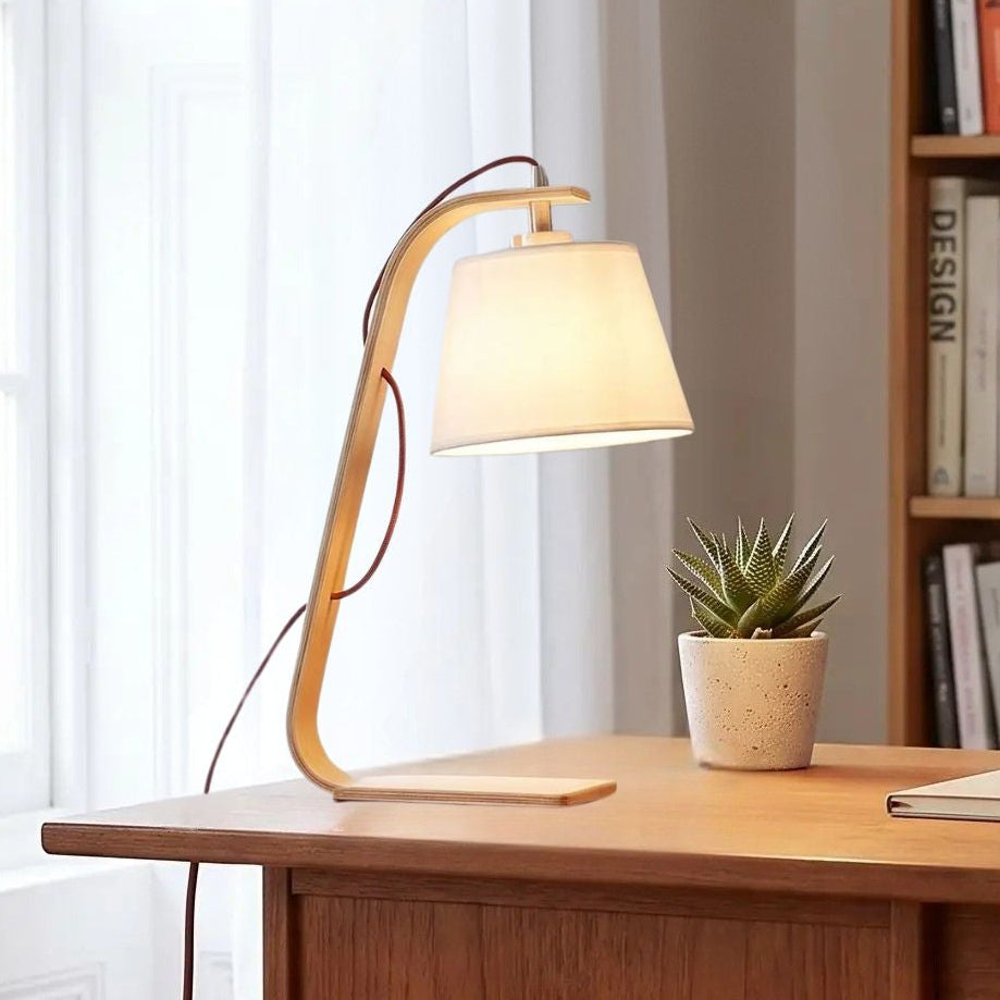 lampe de bureau blanc vu rapproche scandinave bois