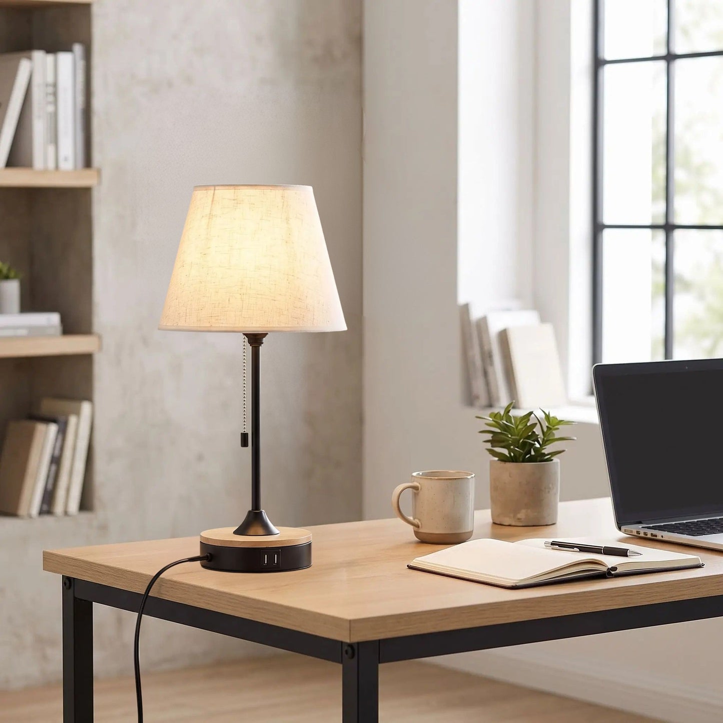 lampe de bureau design scandinave ports usb pratiques