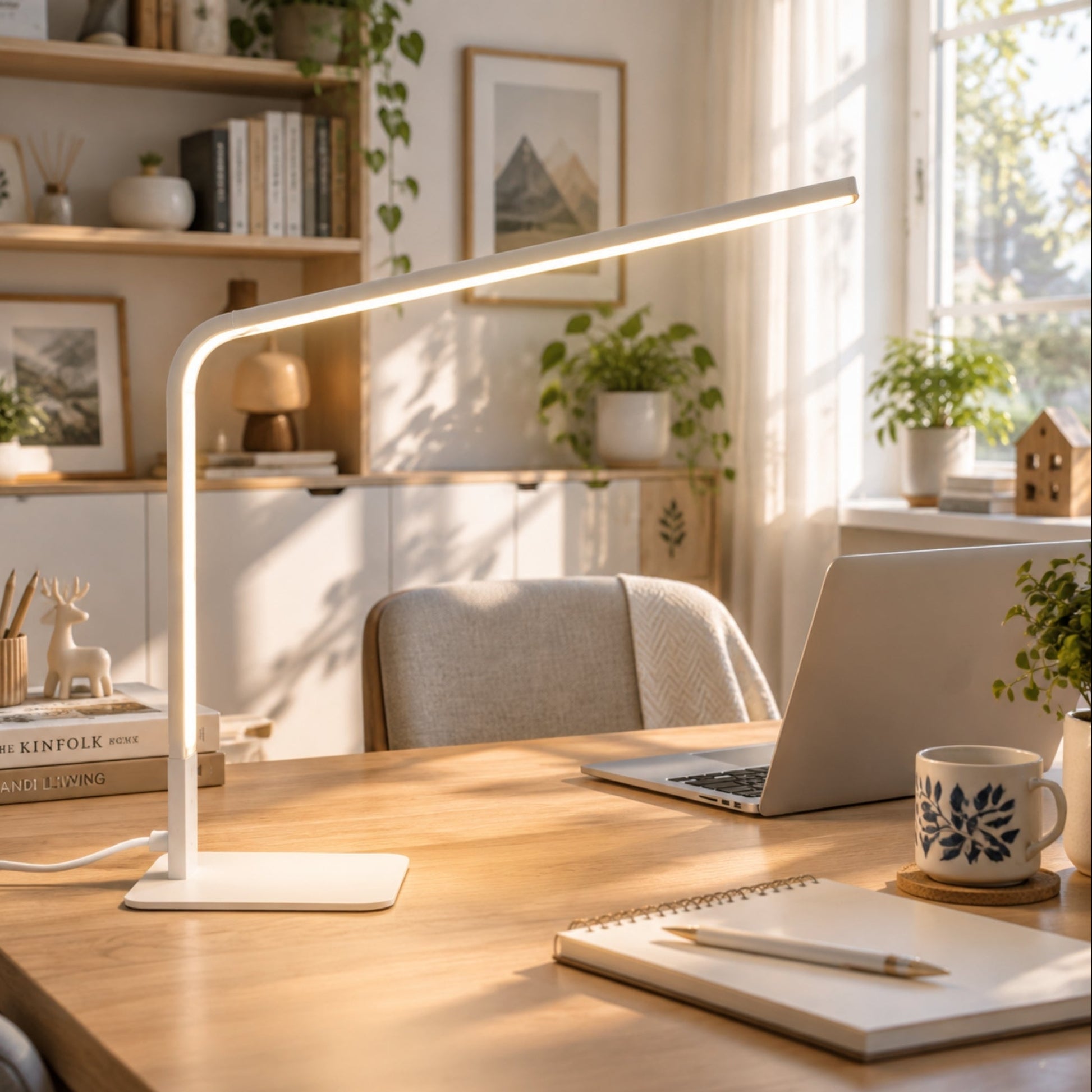 lampe de bureau led blanc minimaliste ultra-fine