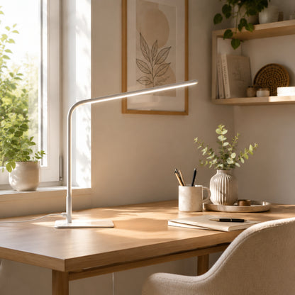 lampe de bureau led blanche avec fenetre minimaliste ultra-fine