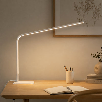 lampe de bureau led blanche avec porte crayons minimaliste ultra-fine