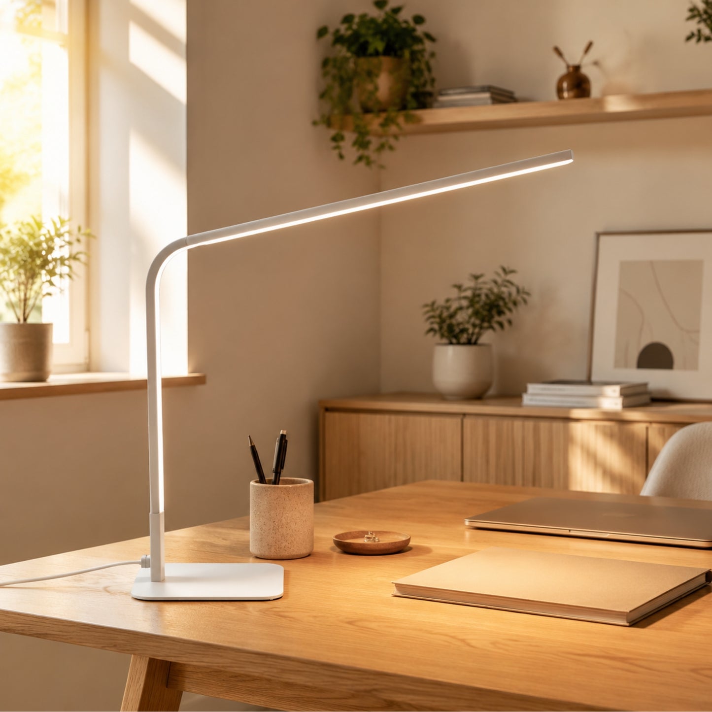 lampe de bureau led blanche bureau minimaliste ultra-fine