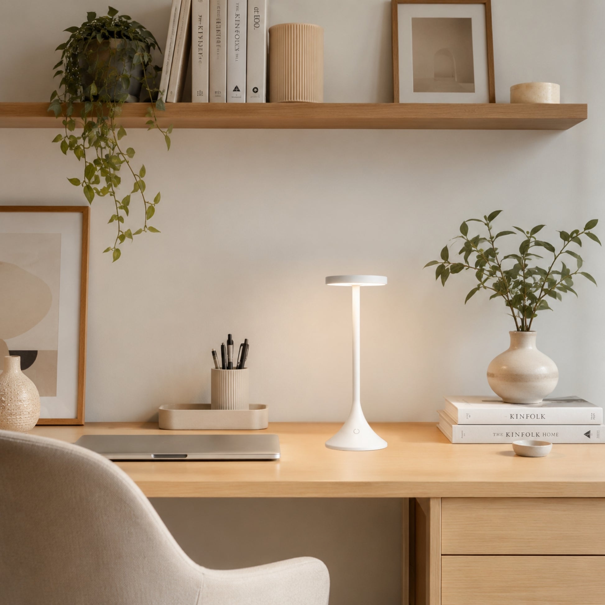 lampe de bureau led blanche bureau scandinave design contemporain epure