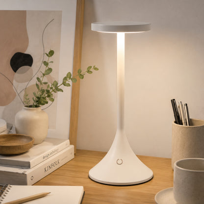 lampe de bureau led blanche design contemporain epure