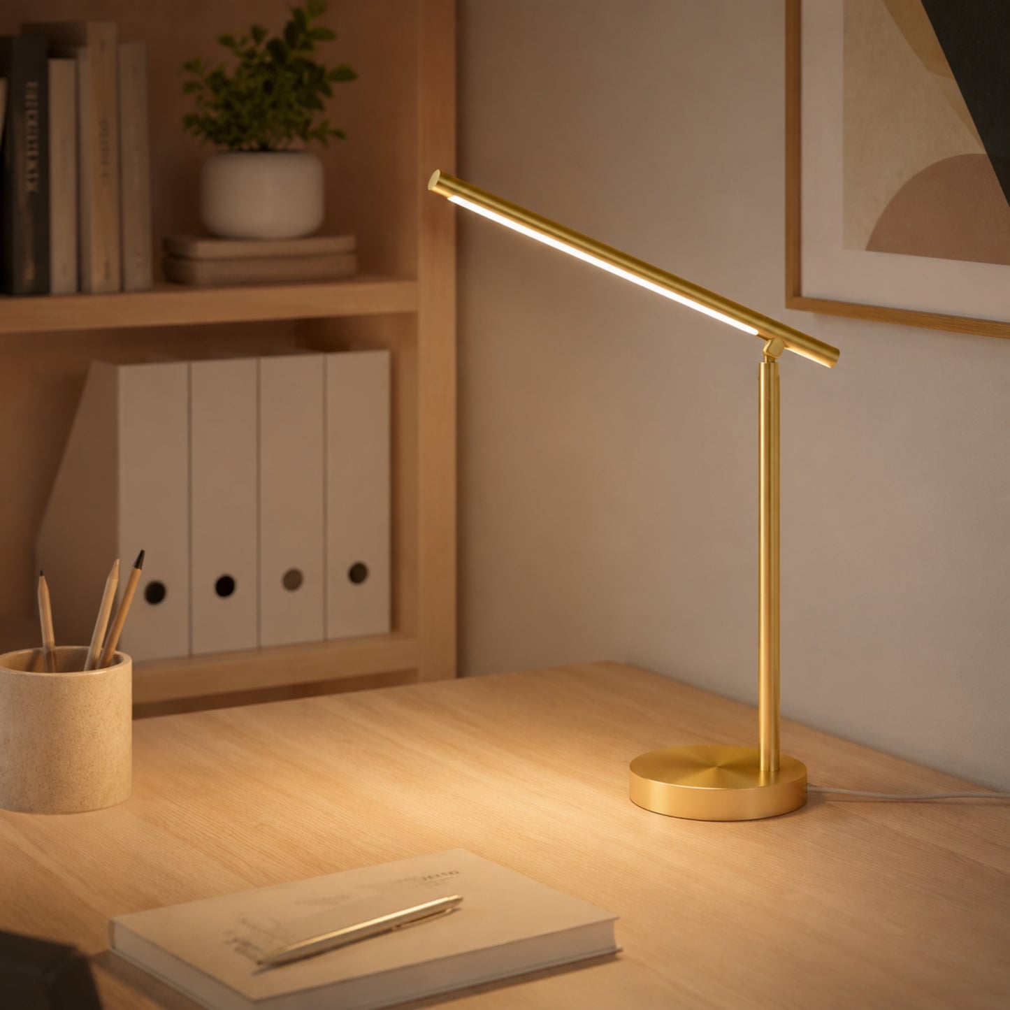 lampe de bureau led doree bureau design minimaliste articule