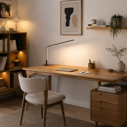 lampe de bureau led noire avec cadre minimaliste ultra-fine
