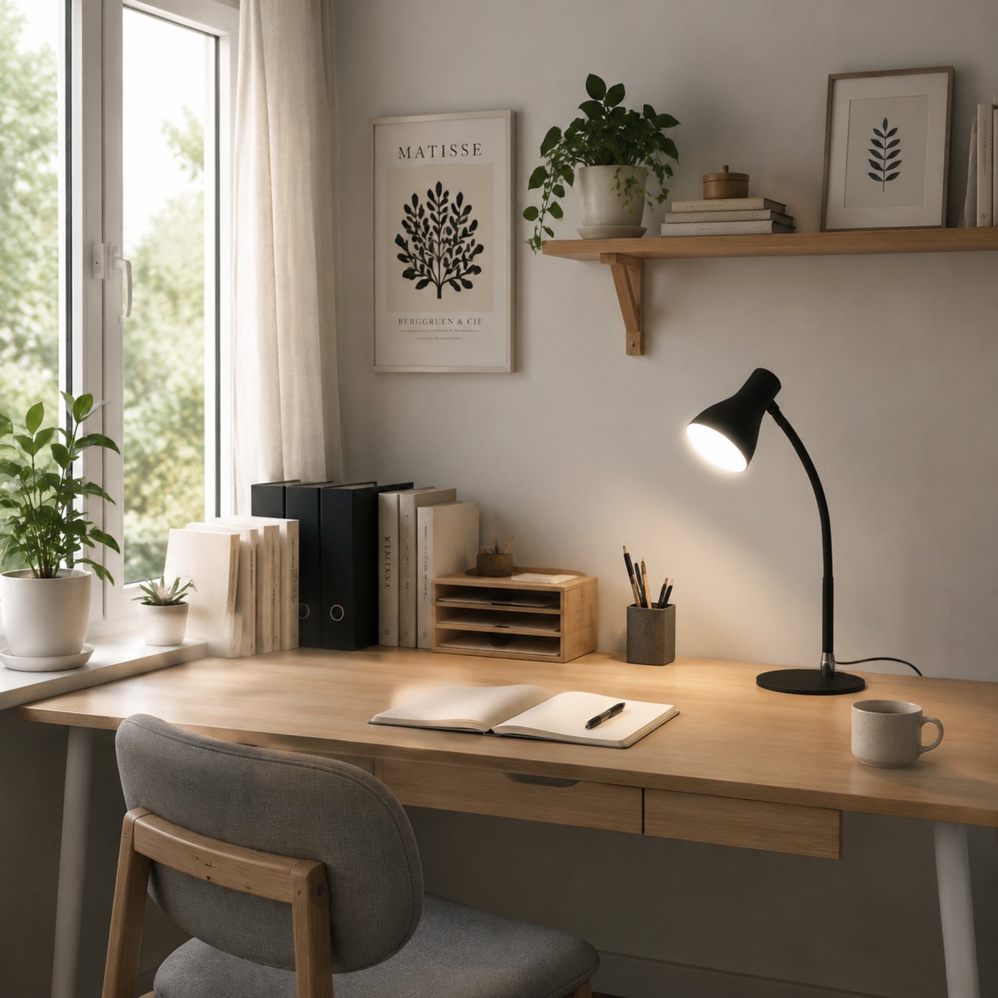 lampe de bureau led noire bureau decore usb influence scandinave
