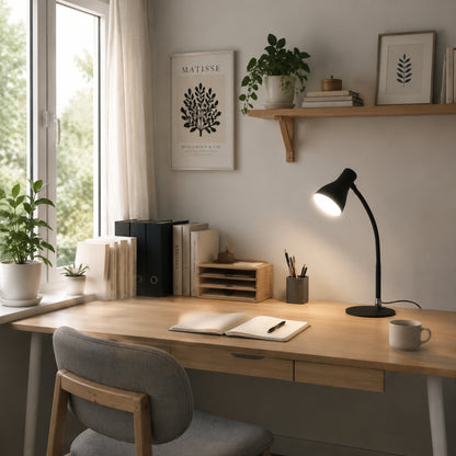 lampe de bureau led noire bureau decore usb influence scandinave