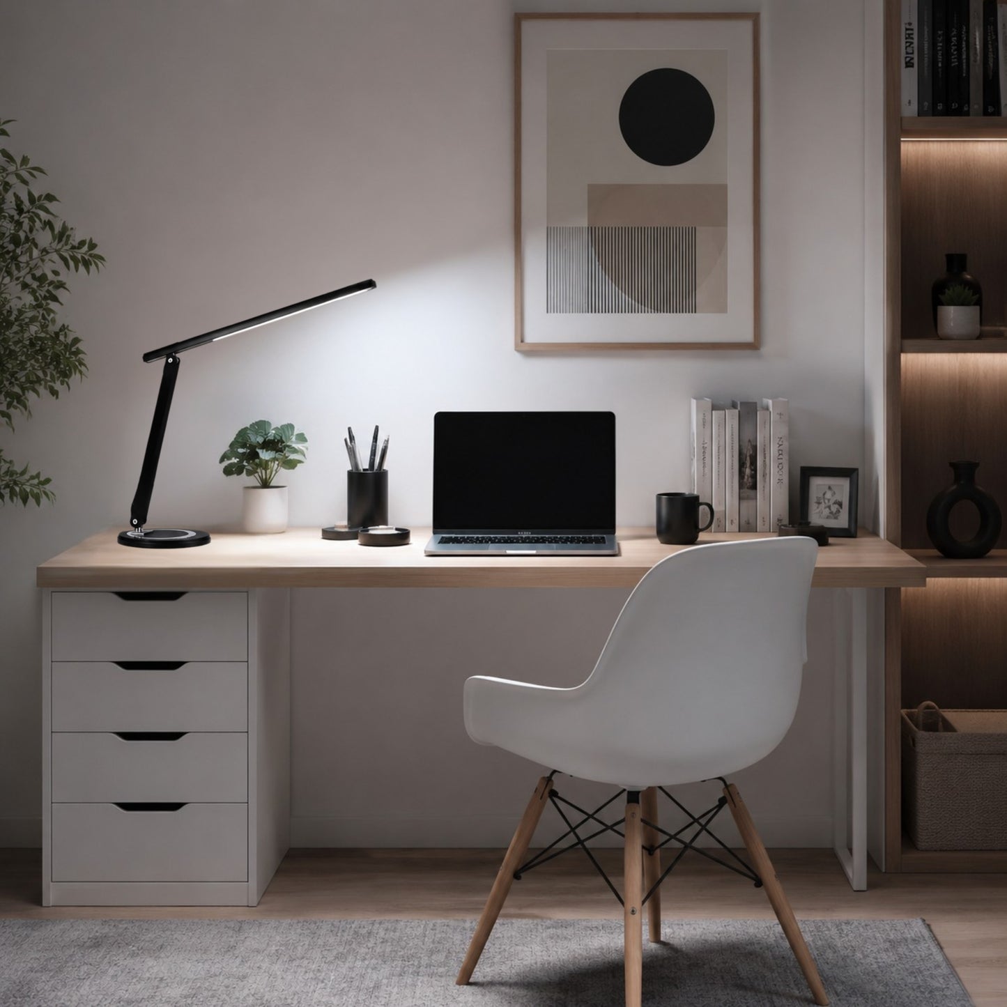 lampe de bureau led noire bureau lumineuse articulee