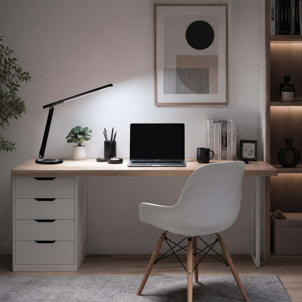 lampe de bureau led noire bureau lumineuse articulee