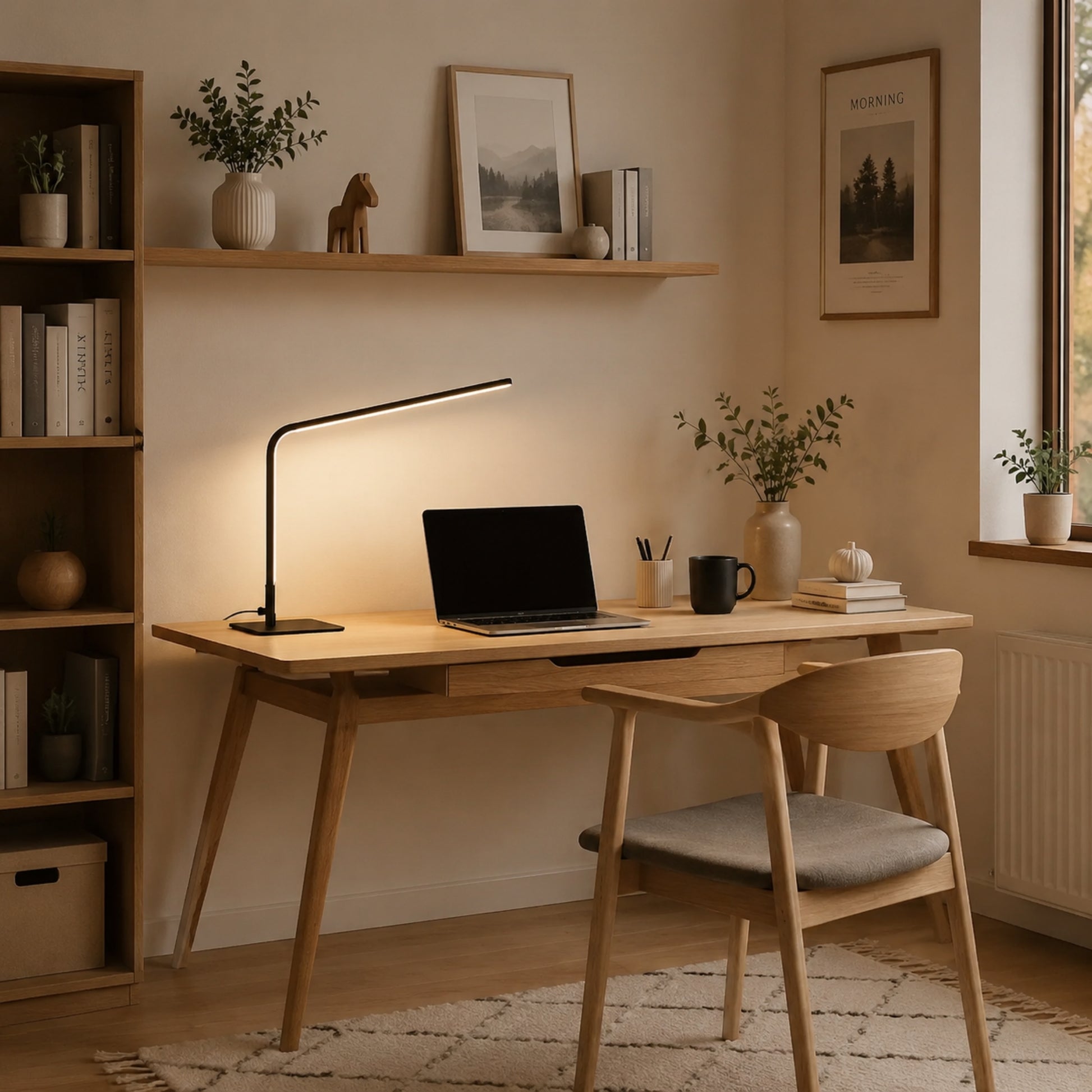 lampe de bureau led noire bureau minimaliste ultra-fine