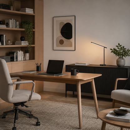 lampe de bureau led noire design minimaliste articule