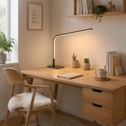 lampe de bureau led noire minimaliste ultra-fin