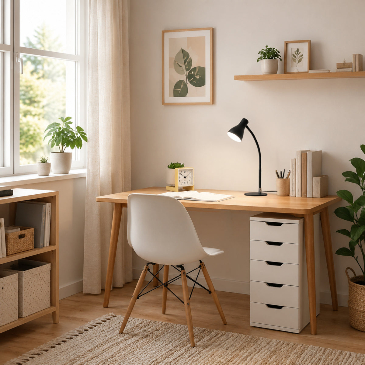 lampe de bureau led noire usb influence scandinave