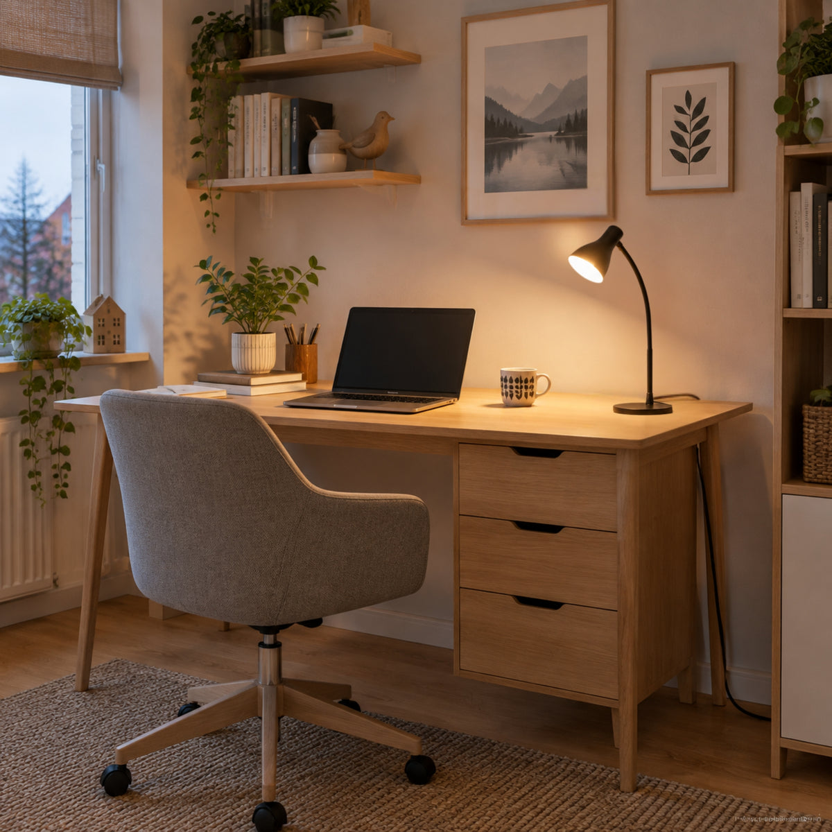 lampe de bureau led soiree usb influence scandinave