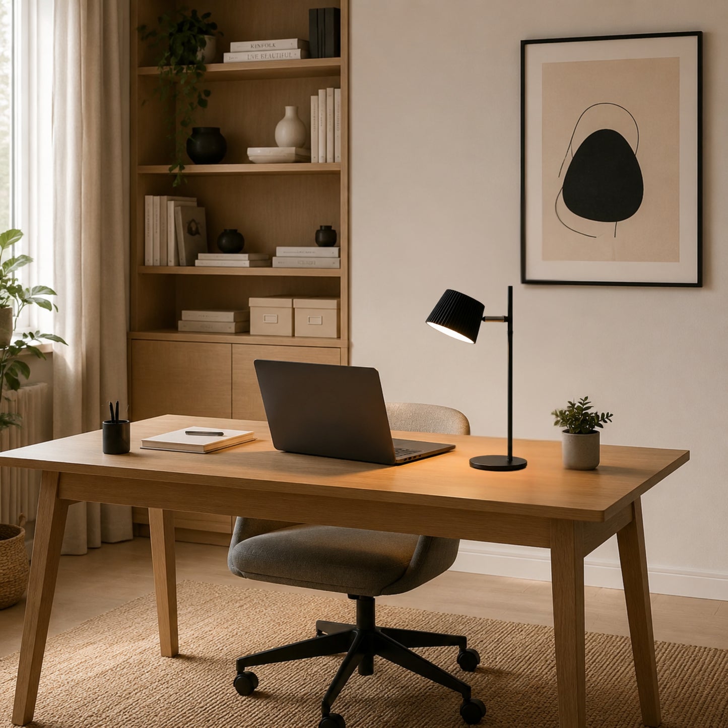 lampe de bureau sans fil avec ordinateur design contemporain cannele