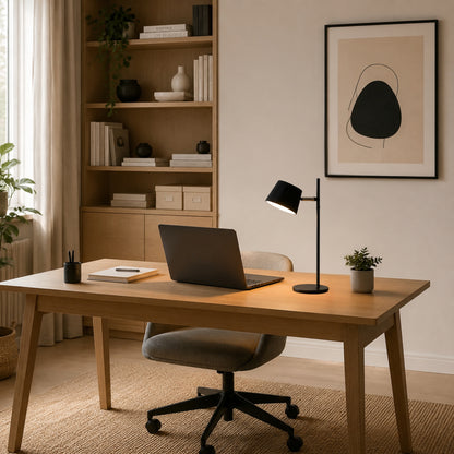 lampe de bureau sans fil avec ordinateur design contemporain cannele