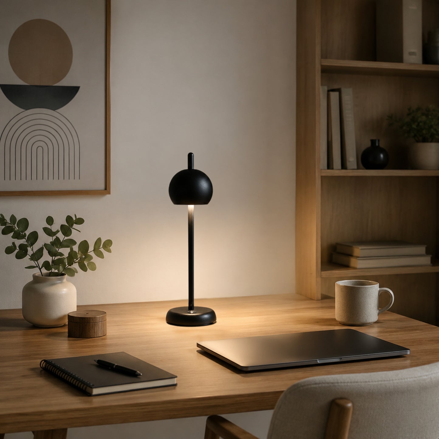 lampe de bureau sans fil avec ordinateur rechargeable minimaliste moderne