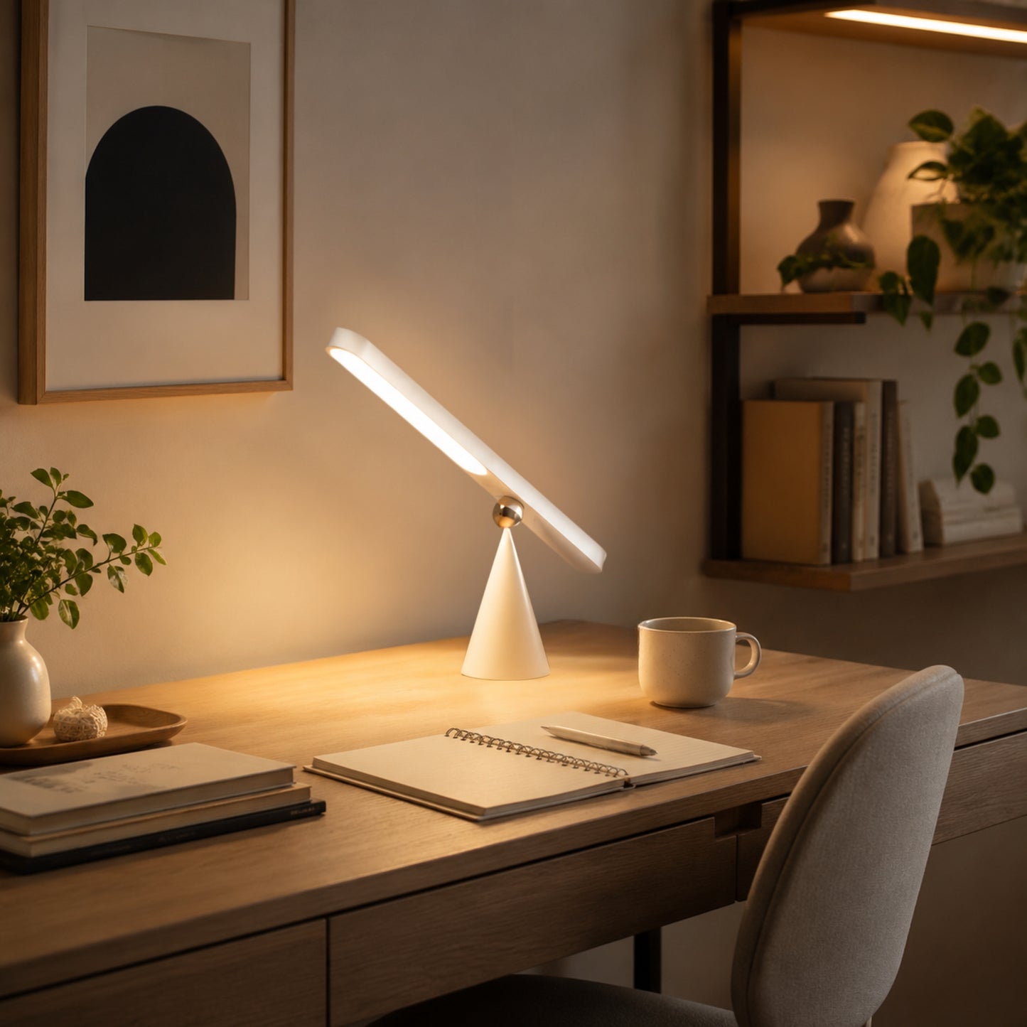lampe de bureau sans fil blanc magnetique rechargeable