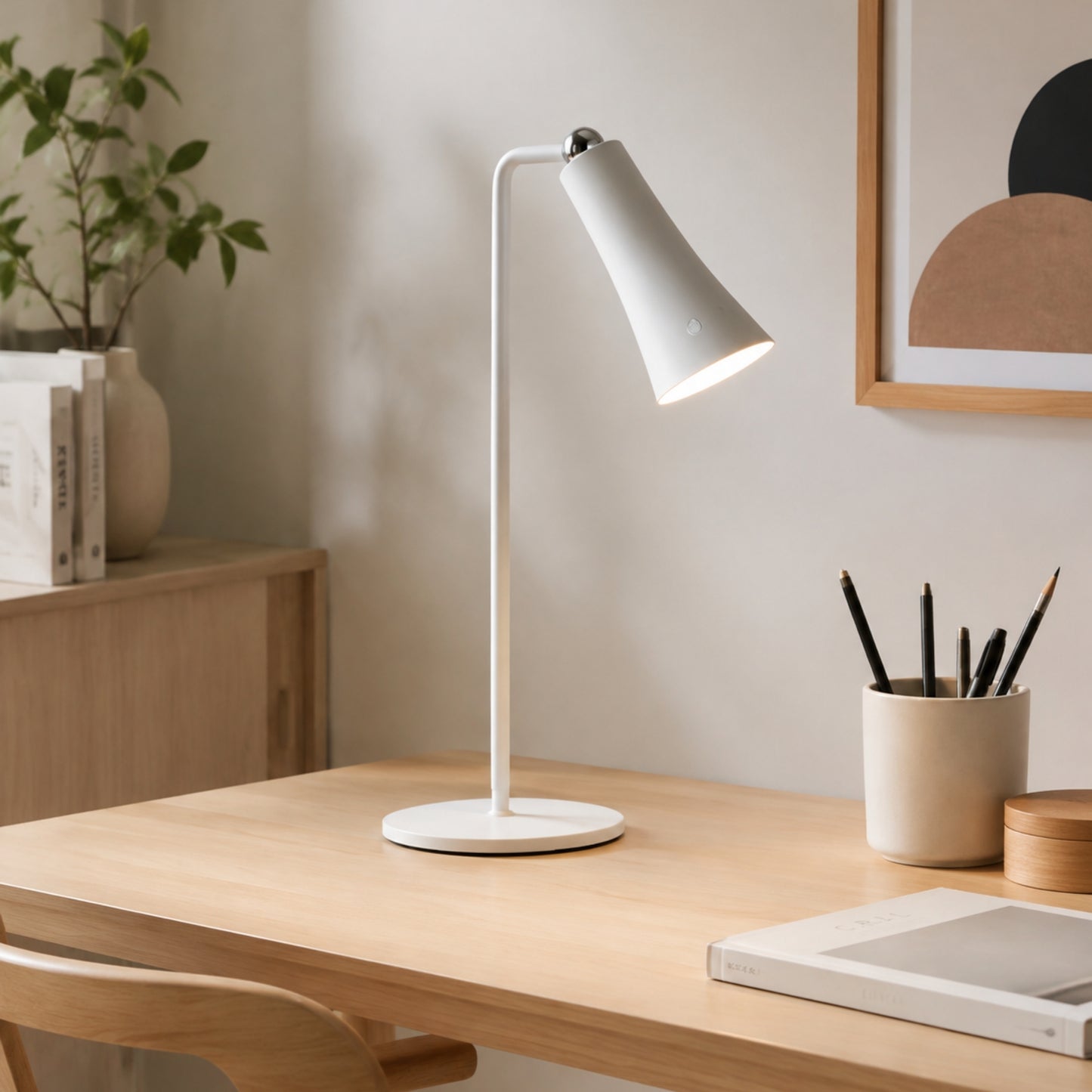 lampe de bureau sans fil blanche magnetique 3 en 1