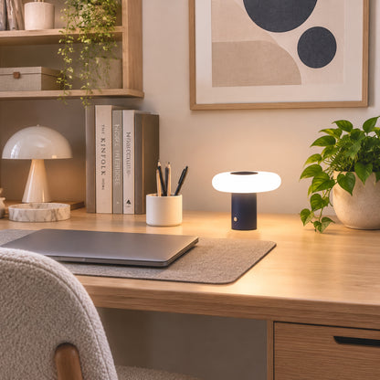 lampe de bureau sans fil bleu 10 cm esthetique spatiale scandinave