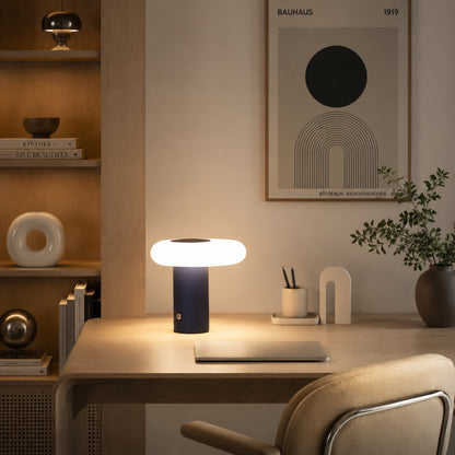 lampe de bureau sans fil bleu 20 cm avec cadre esthetique spatiale scandinave