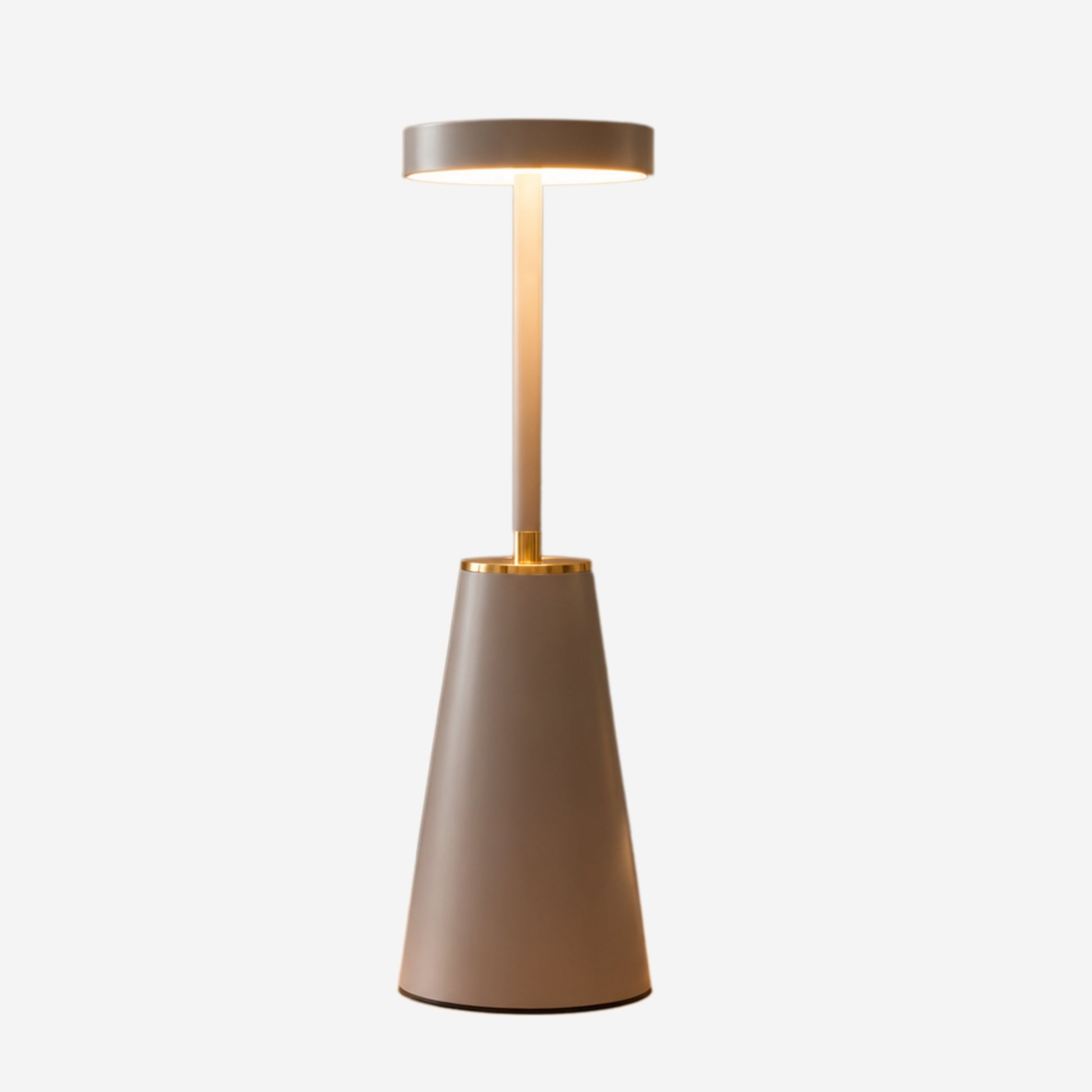 lampe de bureau sans fil grise fiche produit elegante 3 intensites