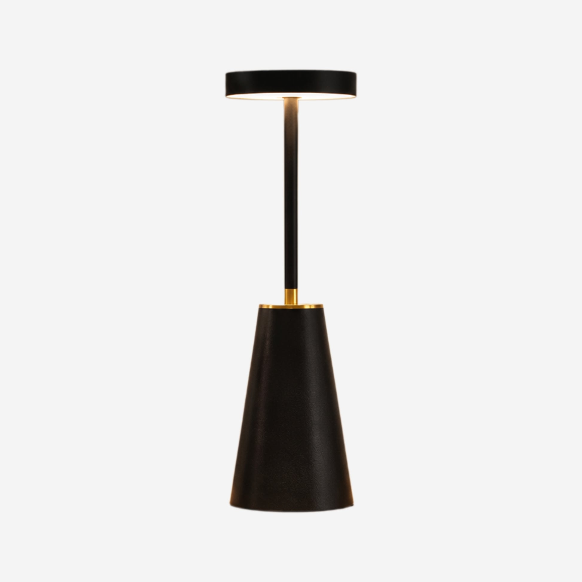 lampe de bureau sans fil noir fiche produit elegante 3 intensites