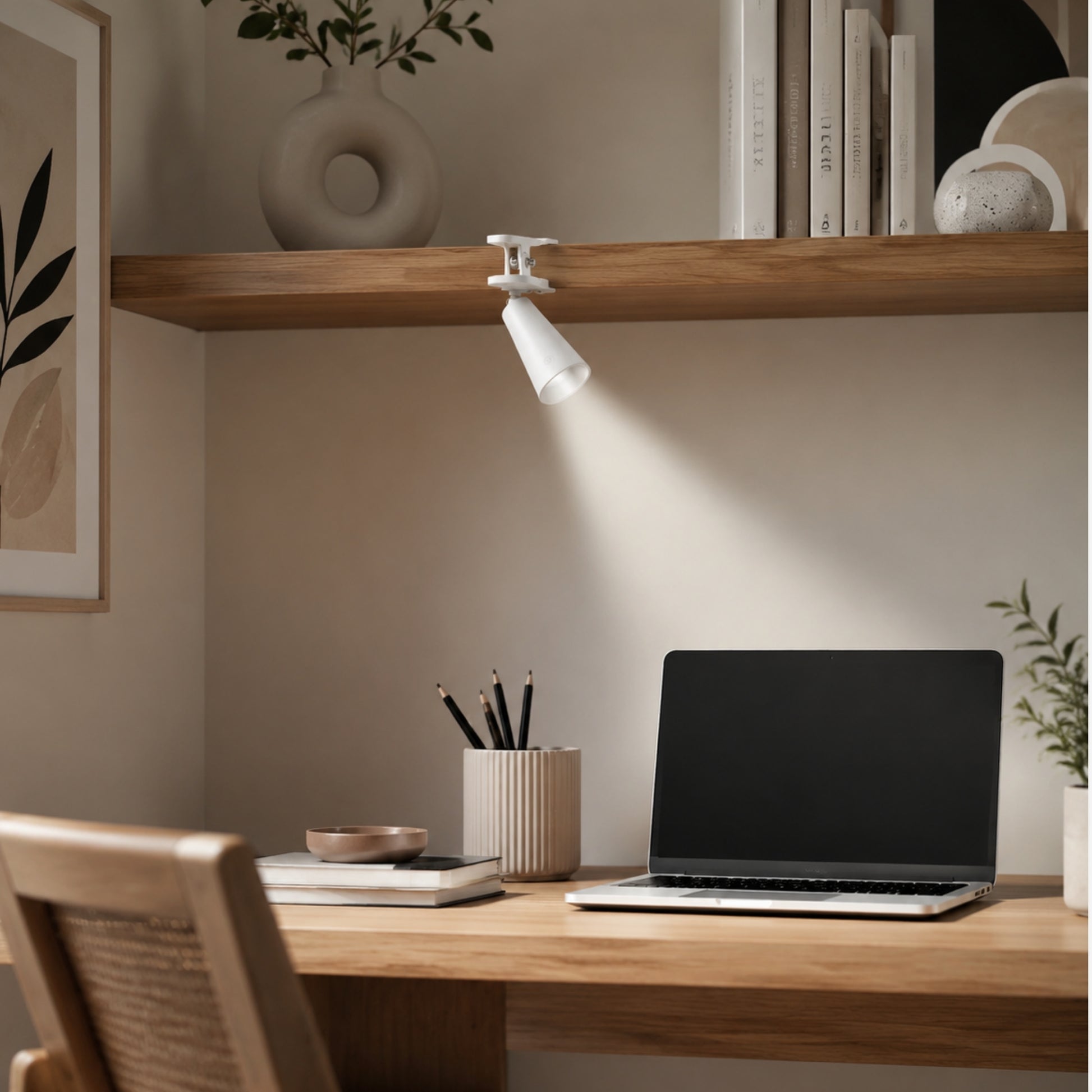 lampe de bureau sans fil pince avec porte crayons magnetique 3 en 1