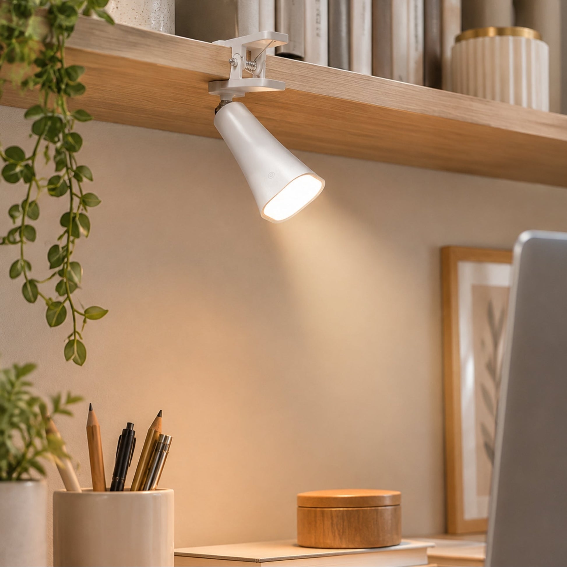 lampe de bureau sans fil pince sur tablette magnetique 3 en 1