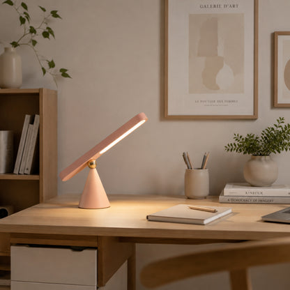 lampe de bureau sans fil rose avec cadre magnetique rechargeable