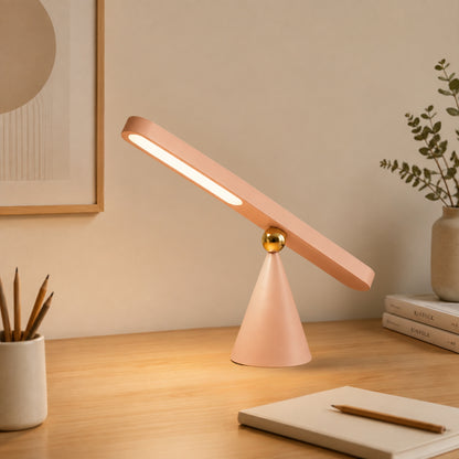 lampe de bureau sans fil rose avec crayons magnetique rechargeable