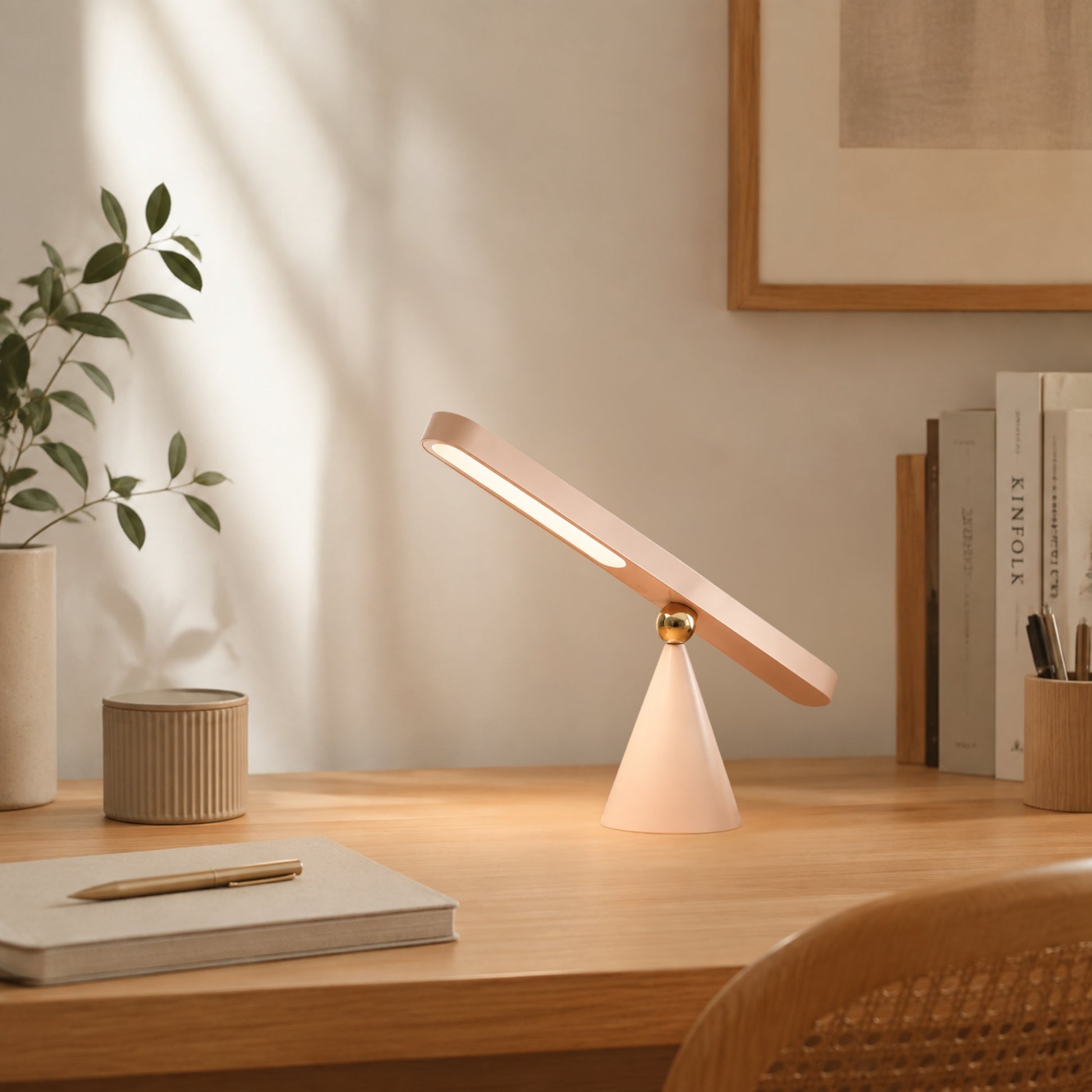 lampe de bureau sans fil rose magnetique rechargeable