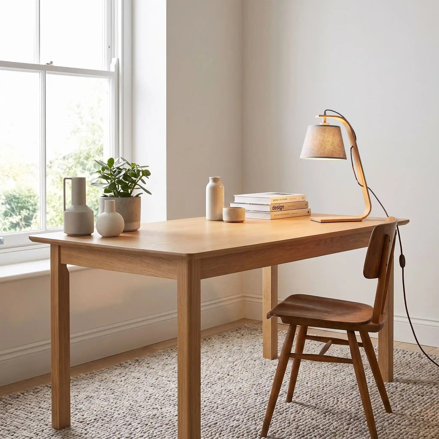 lampe de bureau scandinave bois