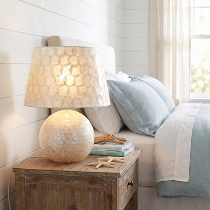 lampe de chevet chambre coquilles de perles naturelle