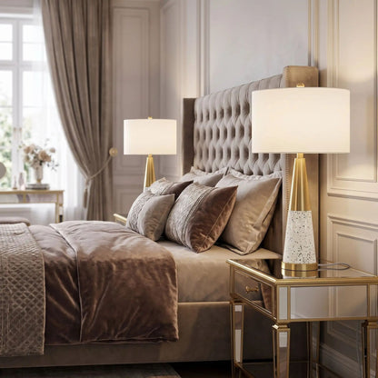 lampe de chevet chambre duo de lampe modele fer dore terrazzo doree