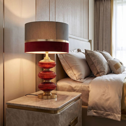 lampe de chevet chambre fenetre verre souffle rouge vin