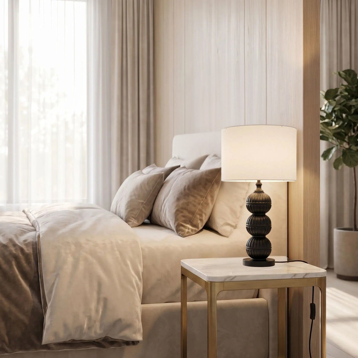 lampe de chevet chambre orbes noir mat