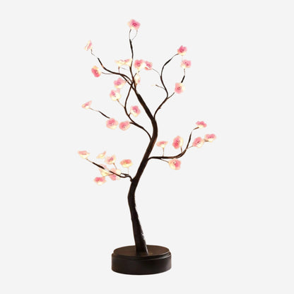 lampe de chevet design fiche produit fleurs de prunier rose led