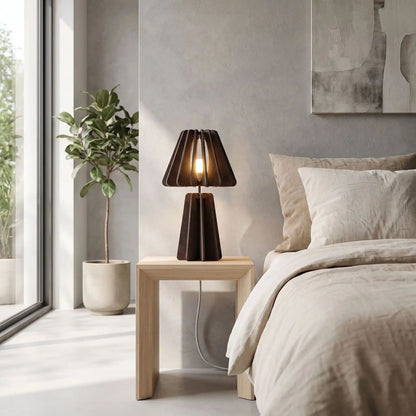 lampe de chevet design marron fonce chambre ecoresponsable pet recycle