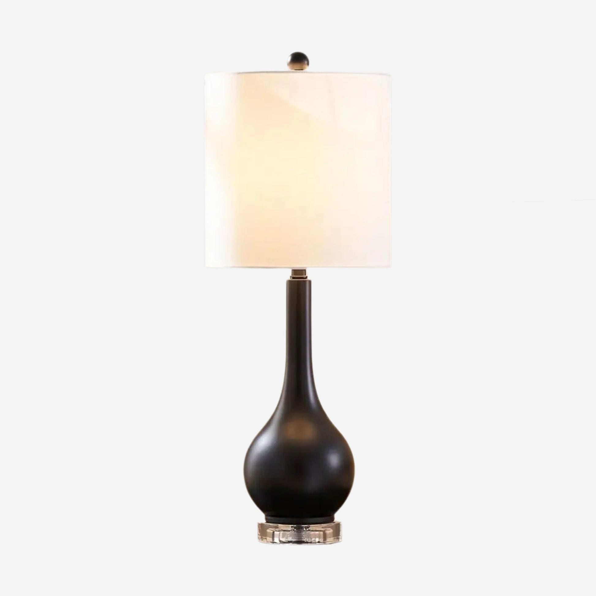 lampe de chevet design noir variante produit base cristal et metal dore