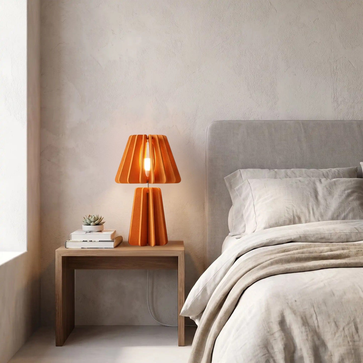 lampe de chevet design orange chambre ecoresponsable pet recycle